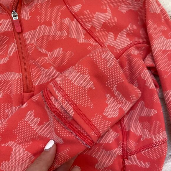 Lululemon Its Rulu Run Half Zip Heritage Camo Jacquard Pale Raspberry Pink Mist - Picture 5 of 13